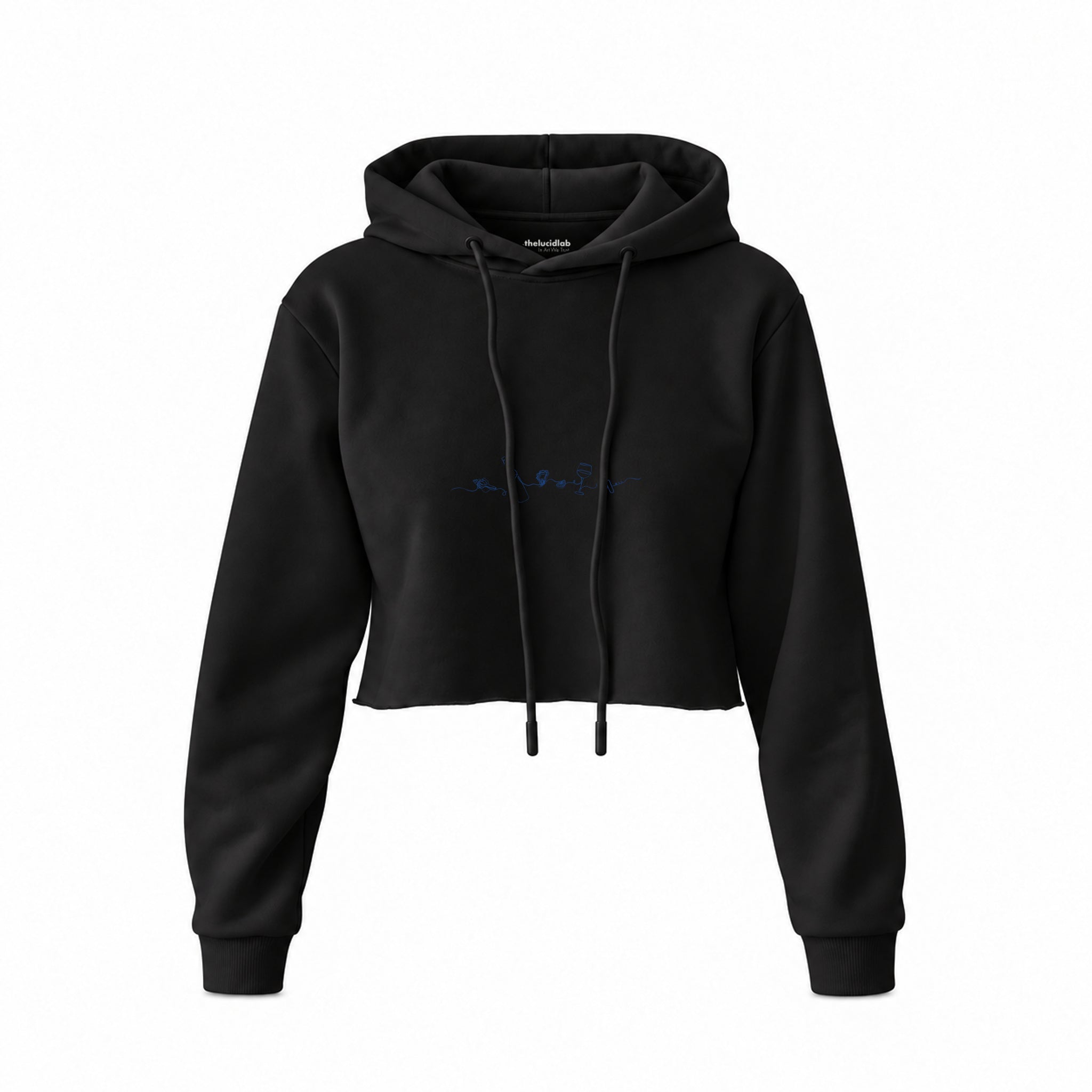 Dolce Peccato Crop Hoodie — Siyah — Ön baskı