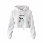 Onlyfans Crop Hoodie — Beyaz — Ön baskı