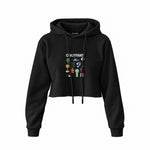 Onlyfans Crop Hoodie — Siyah — Ön baskı