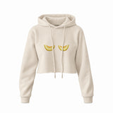 Nice Melons Crop Hoodie — Krem — Ön baskı
