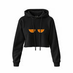 Juicy Bits Crop Hoodie — Siyah — Ön baskı