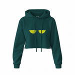 Sour Twins Crop Hoodie — Koyu Yeşil — Ön baskı