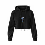 Marine Pattern Study Crop Hoodie — Siyah — Ön baskı