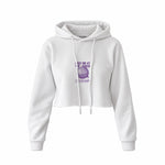 Meet Me At The Disco Crop Hoodie — Beyaz — Ön baskı