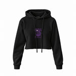 Meet Me At The Disco Crop Hoodie — Siyah — Ön baskı