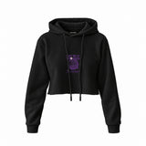 Meet Me At The Disco Crop Hoodie — Siyah — Ön baskı