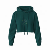 Mojito Crop Hoodie — Koyu Yeşil — Ön baskı
