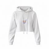 Ramen Bowl Club Crop Hoodie — Beyaz — Ön baskı