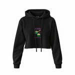 Roll With It Crop Hoodie — Siyah — Ön baskı