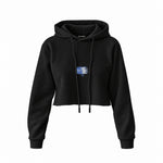 Sardines Crop Hoodie — Siyah — Ön baskı