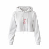 Sketches of Fish Crop Hoodie — Beyaz — Ön baskı