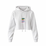 Warhol’s Sardines Crop Hoodie — Beyaz — Ön baskı