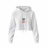 Warhol’s Sardines Crop Hoodie — Beyaz — Ön baskı