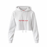 Future Milf Crop Hoodie — Beyaz — Ön baskı