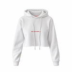 Imagine Nothing Crop Hoodie — Beyaz — Ön baskı