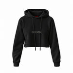 Imagine Nothing Crop Hoodie — Siyah — Ön baskı