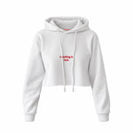 Reading Is Hot Crop Hoodie — Beyaz — Ön baskı
