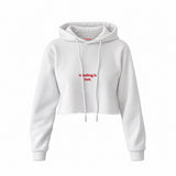 Reading Is Hot Crop Hoodie — Beyaz — Ön baskı