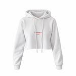 Reading Is Sexy Crop Hoodie — Beyaz — Ön baskı