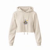 Make Some Lemonade Crop Hoodie — Krem — Ön baskı