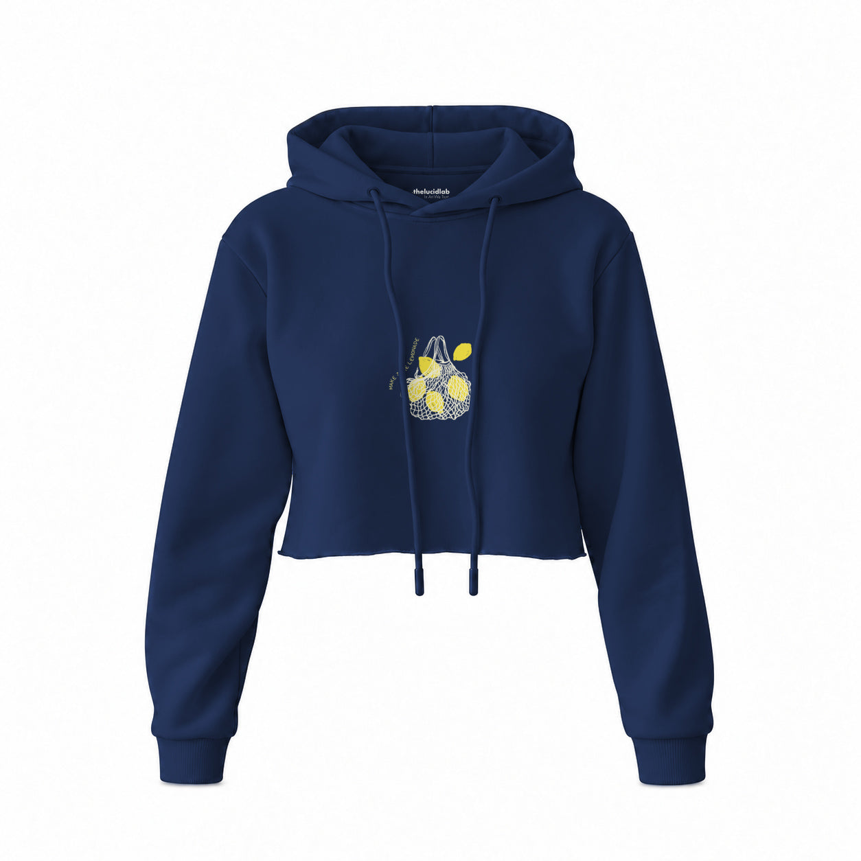 Make Some Lemonade Crop Hoodie — Lacivert — Ön baskı