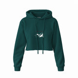 Breakfast of Champions Crop Hoodie — Koyu Yeşil — Ön baskı
