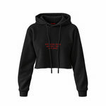 Stop Dating Crop Hoodie — Siyah — Ön baskı
