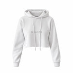 Too Busy Crop Hoodie — Beyaz — Ön baskı