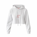 Sit On My Face Crop Hoodie — Beyaz — Ön baskı