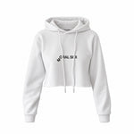 Moral Sex Crop Hoodie — Beyaz — Ön baskı