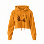 Leopard Bikini Crop Hoodie — Turuncu — Ön baskı