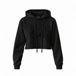 Black Bikini Crop Hoodie — Siyah — Ön baskı