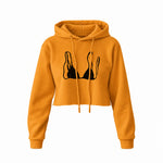 Black Bikini Crop Hoodie — Turuncu — Ön baskı