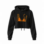 Orange Bikini Crop Hoodie — Siyah — Ön baskı