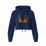 Orange Bikini Crop Hoodie — Lacivert — Ön baskı