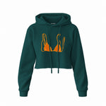 Orange Bikini Crop Hoodie — Koyu Yeşil — Ön baskı