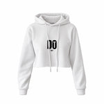 DO IT Crop Hoodie — Beyaz — Ön baskı