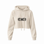 Unshell Me Crop Hoodie — Krem — Ön baskı