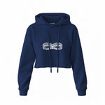 Unshell Me Crop Hoodie — Lacivert — Ön baskı