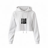 No Requests Crop Hoodie — Beyaz — Ön baskı