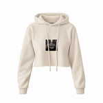 No Requests Crop Hoodie — Krem — Ön baskı