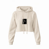 Michael Corleone Crop Hoodie — Krem — Ön baskı