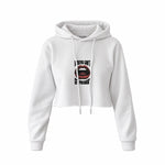 Mouths Can't Get Pregnant Crop Hoodie — Beyaz — Ön baskı