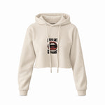 Mouths Can't Get Pregnant Crop Hoodie — Krem — Ön baskı