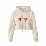 Summer Twins Crop Hoodie — Krem — Ön baskı