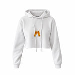 Lets Get Beers Tonight Crop Hoodie — Beyaz — Ön baskı