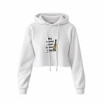 Big Money Never Comes Clean Crop Hoodie — Beyaz — Ön baskı