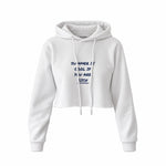 Summer Is Cool If You're Rich Crop Hoodie — Beyaz — Ön baskı