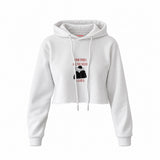 We Need A Hug Crop Hoodie — Beyaz — Ön baskı