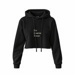 Drink Date Drive Crop Hoodie — Siyah — Ön baskı